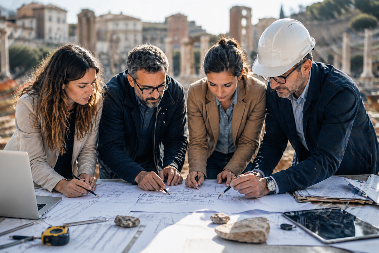 Team tecnico multidisciplinare SoGEArch in cantiere