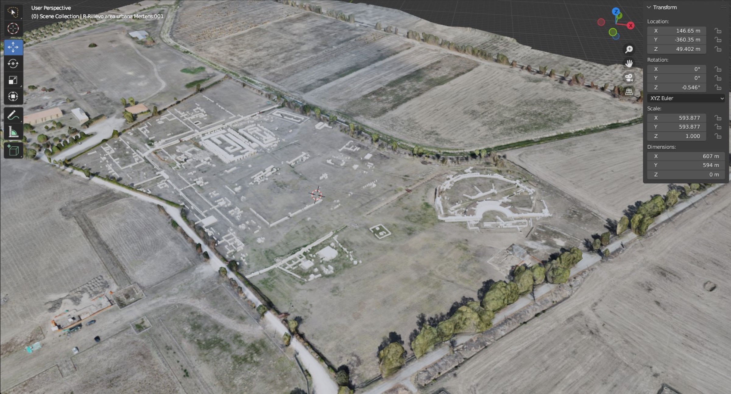 Modello digitale del Parco Archeologico di Metaponto