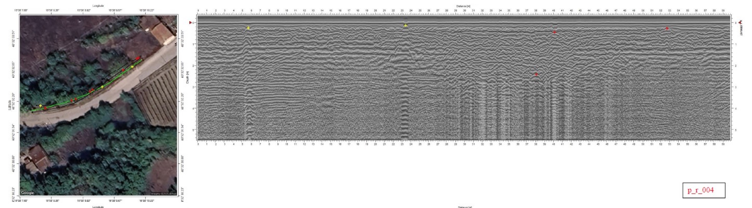 Profilo geofisico acquisito a Satriano di Lucania